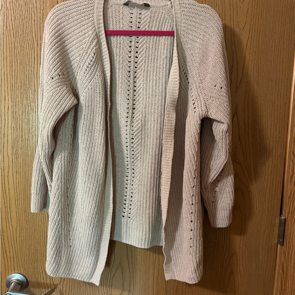 Women's Cream Open-Front Sweater